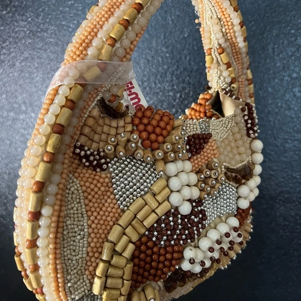 🤎🔥Viral Made in India handcrafted Beaded Handbag with Earthy Brown Tones🤎🔥NWT